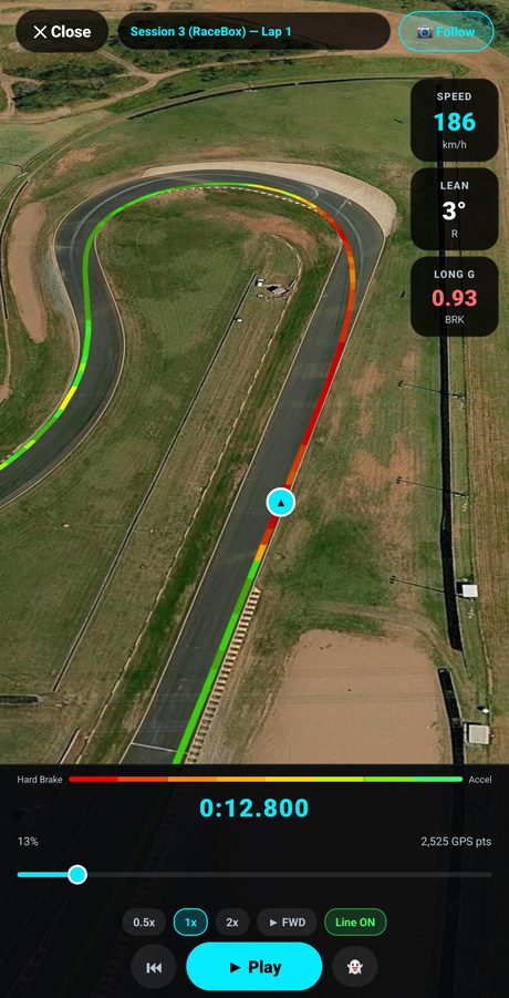 Racing line replay